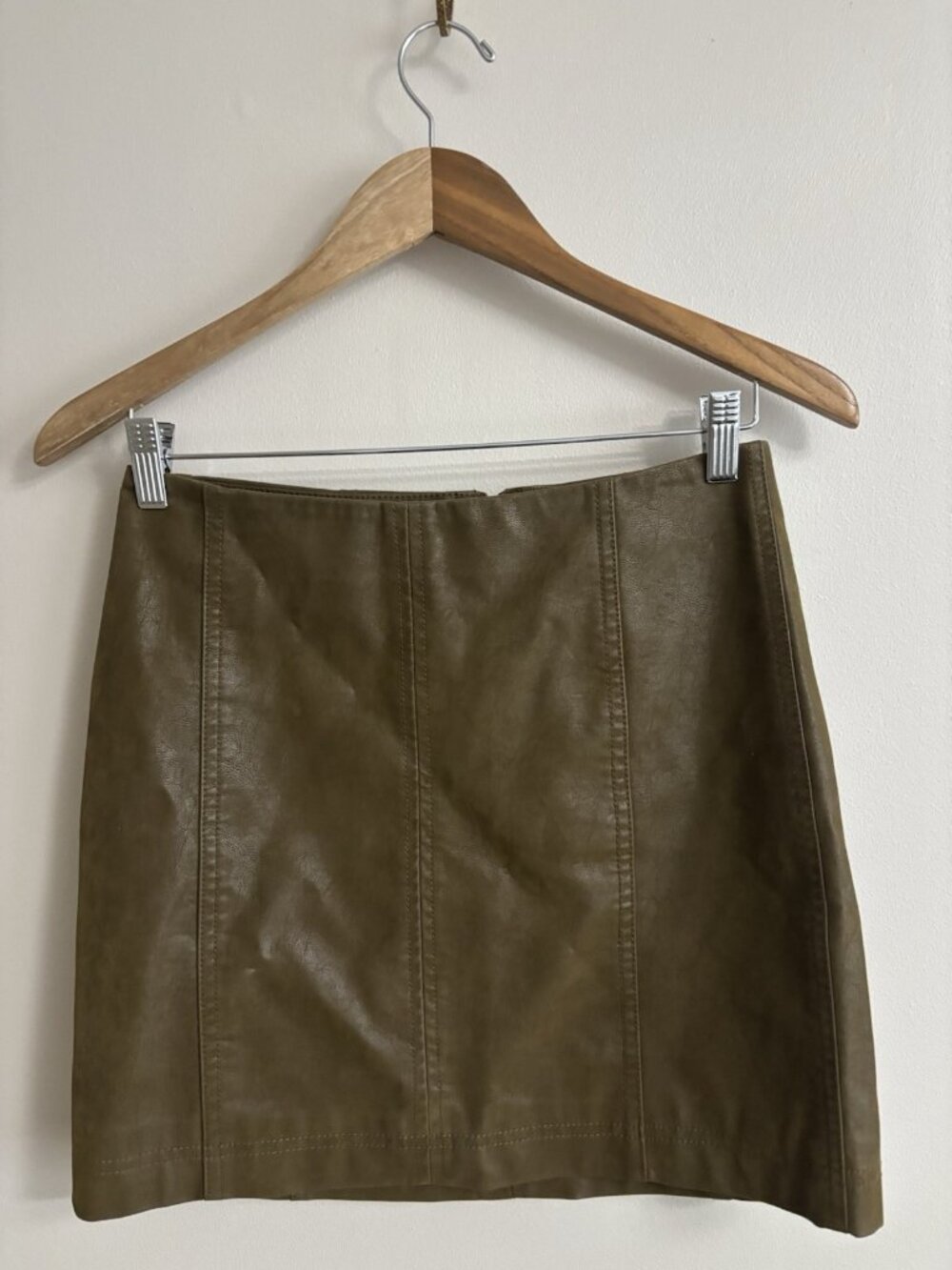 Free People Modern Femme Vegan Faux Suede Mini Skirt Cedar Brown Sz 4 - Picture 3 of 10
